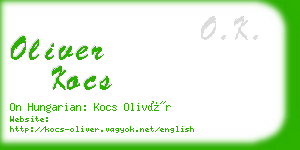 oliver kocs business card